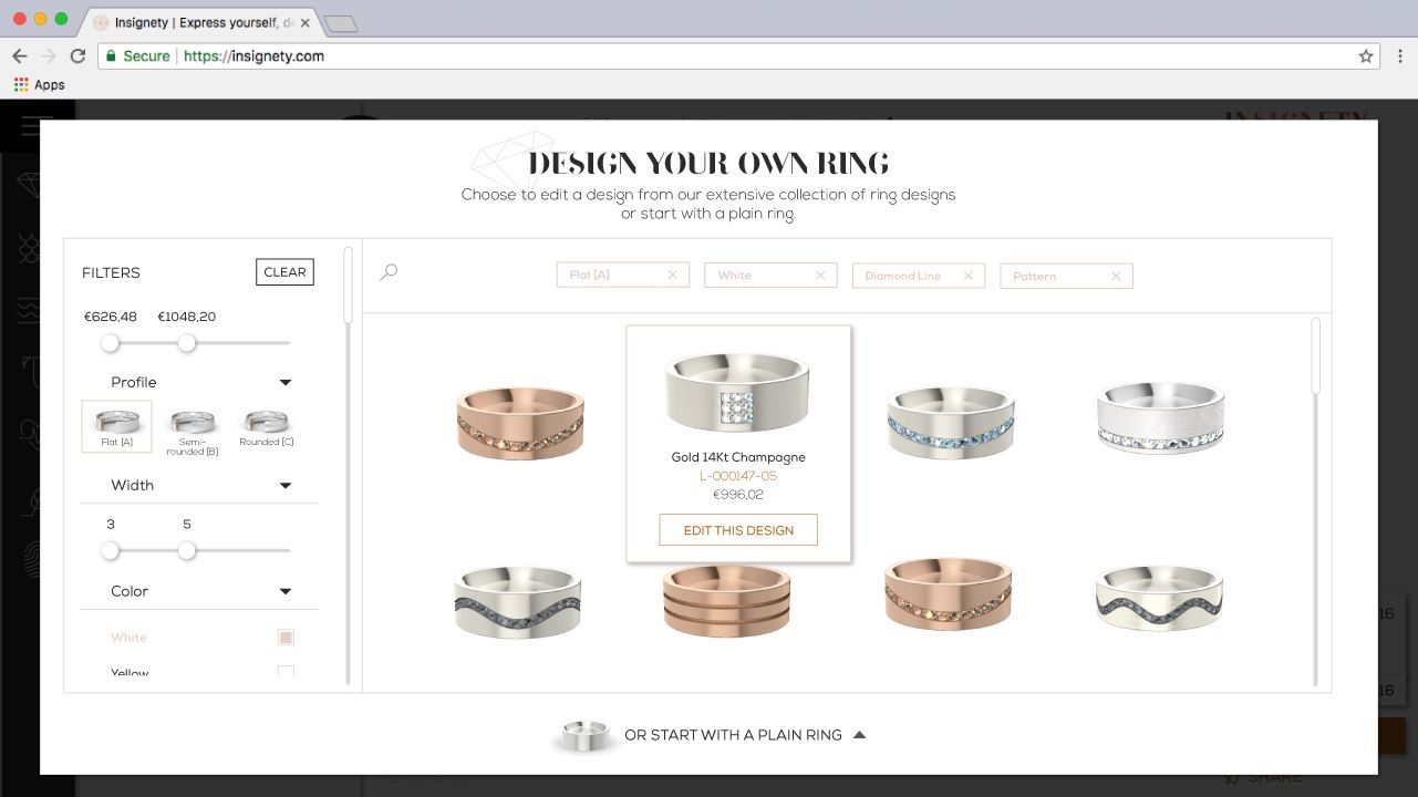 Custom Design Desktop Software Redesign [Insignety, jewelry maker]
