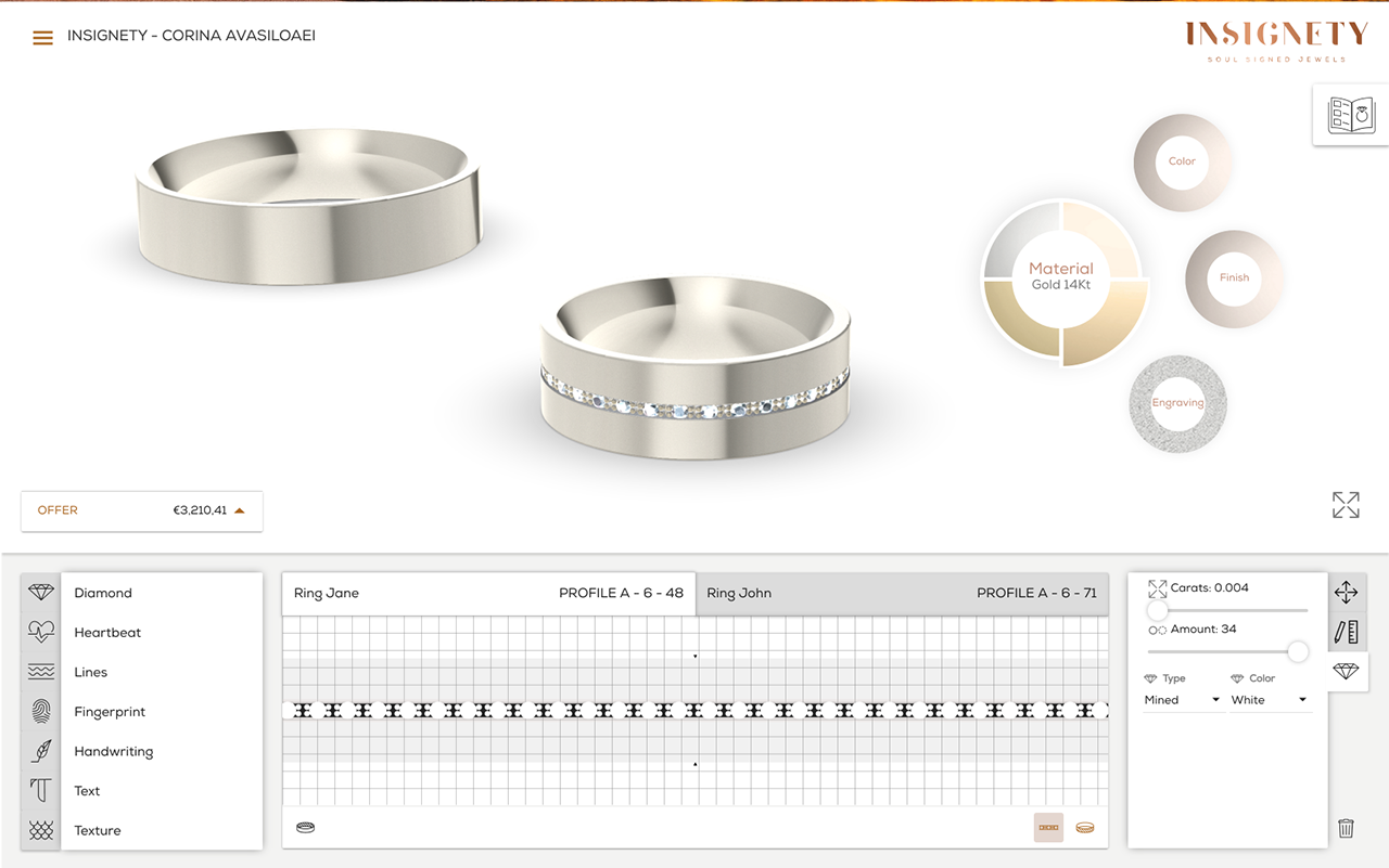 Custom Design Desktop Software Redesign [Insignety, jewelry maker]